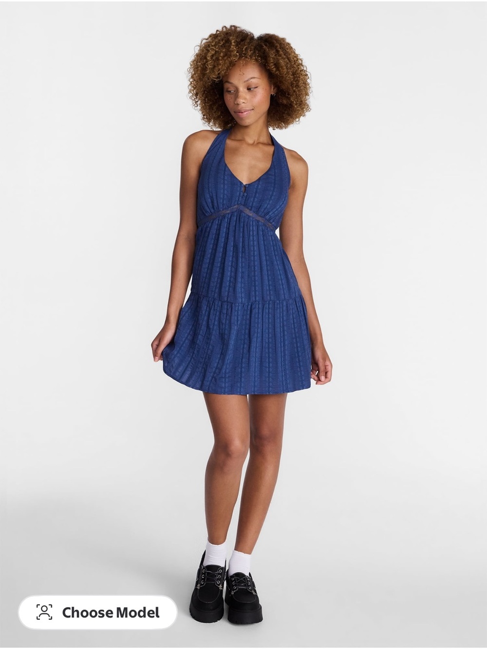 No Boundaries Navy Halter Mini Dress